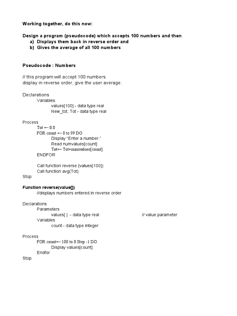 Class Exercise 1A | PDF