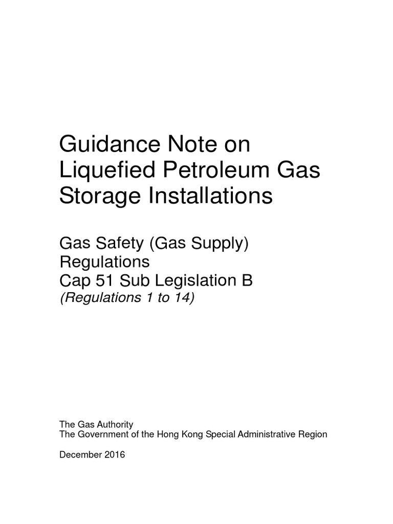LPG Storage Installation Guidance Note | PDF | Liquefied Petroleum Gas ...