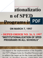 Institutionalizing SPED in Schools - GAD Speakership-BNHS