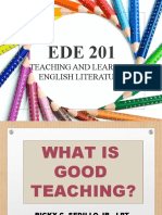 EDE 201 - What is Good Teaching of English Literature