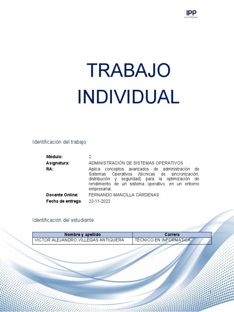 Victor Villegas TIM1 Administración de Sistemas Operativos | PDF ...