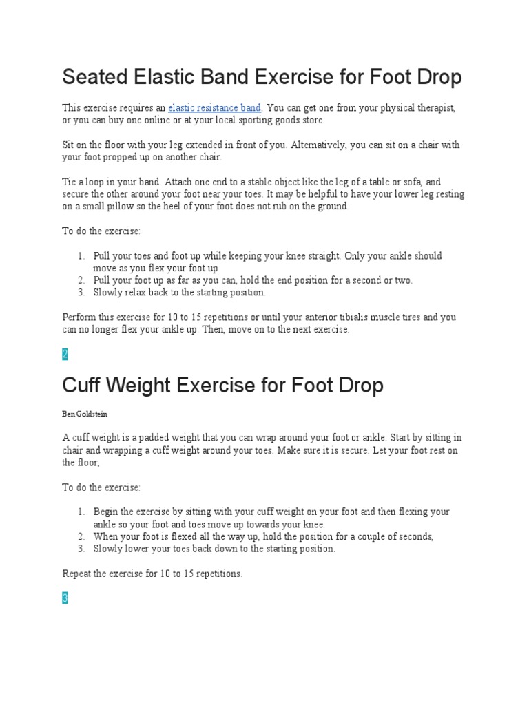 Seated Elastic Band Exercise For Foot Drop PDF Foot Ankle