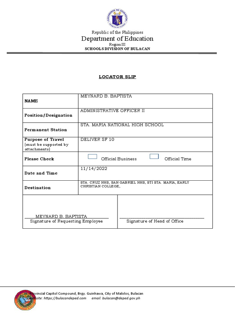 Travel Authority Form As Per DO 43 2022 PDF Government