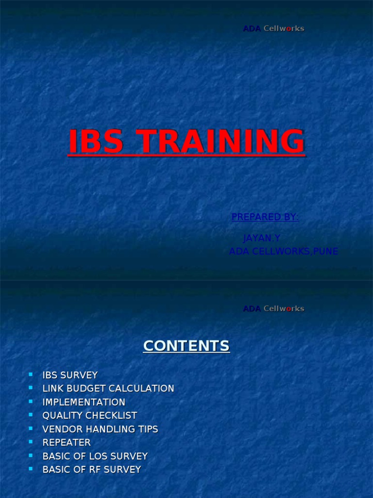 IBS Training Module Broadcast Engineering
