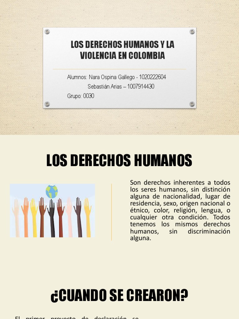 Los Derechos Humanos y La Violencia en Colombia | PDF | Colombia ...