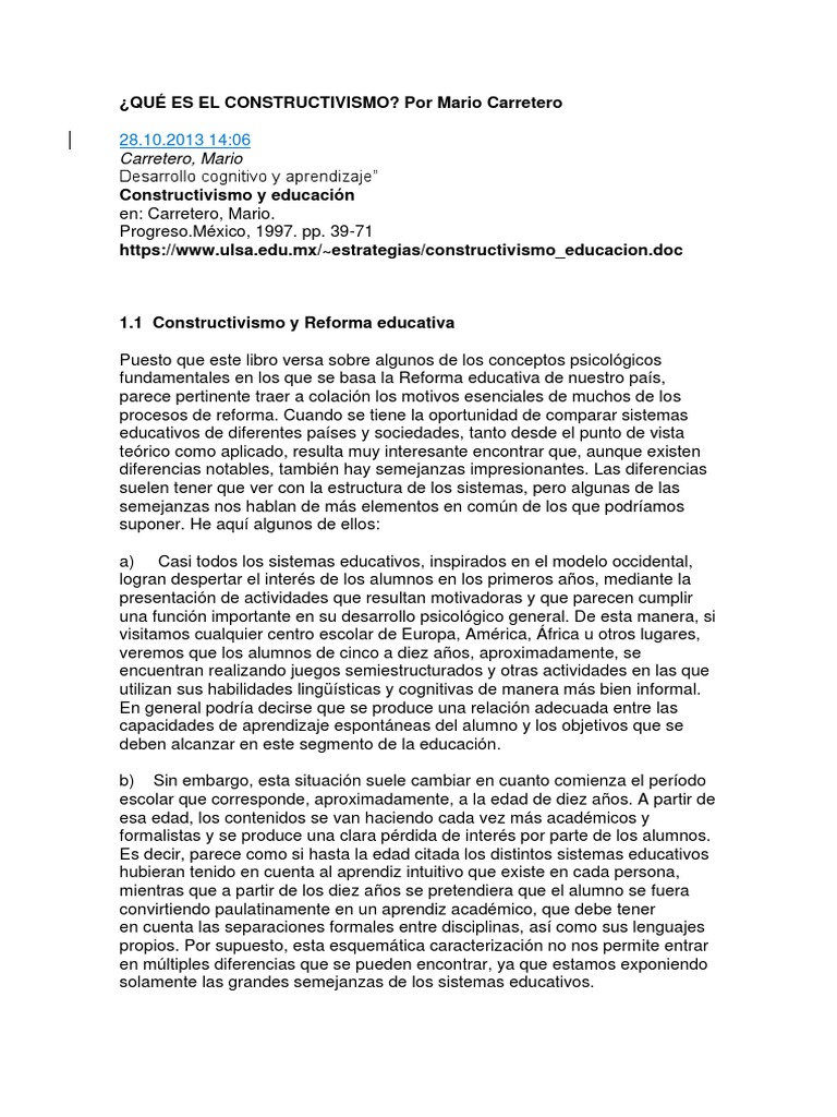 Qué Es El Constructivismo | PDF | Crecimiento personal y profesional