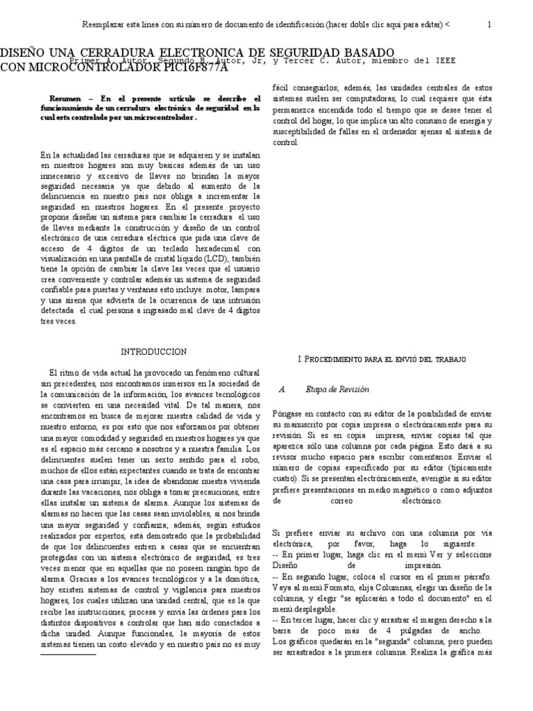 Formato Presentacion Documentos Ieee Es | PDF | Microsoft Word ... 