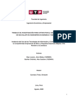 Incidencia Del Uso de Las Tecnologías de Información y Comunicación (TICs) en La Competitividad Empresarial de Mypes