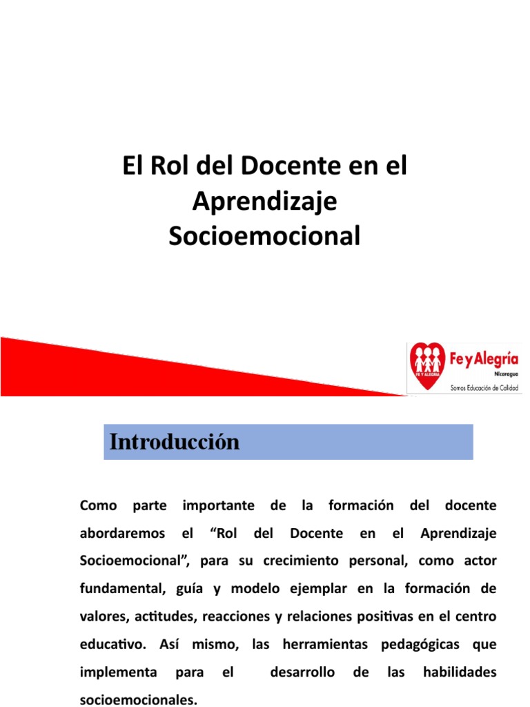 Rol del Docente en Habilidades Socioemocionales | PDF | Las emociones ...