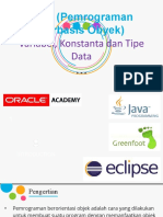 OOP 1 - Konstanta, Variabel Dan Tipe Data