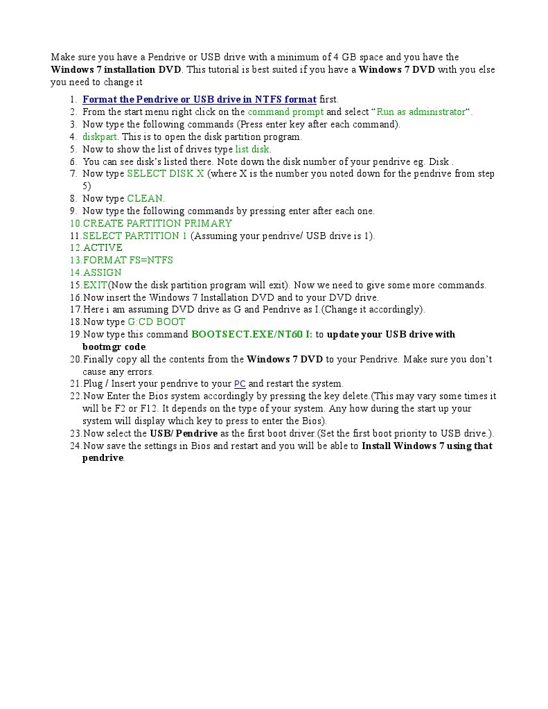 USB Bootdisk | PDF