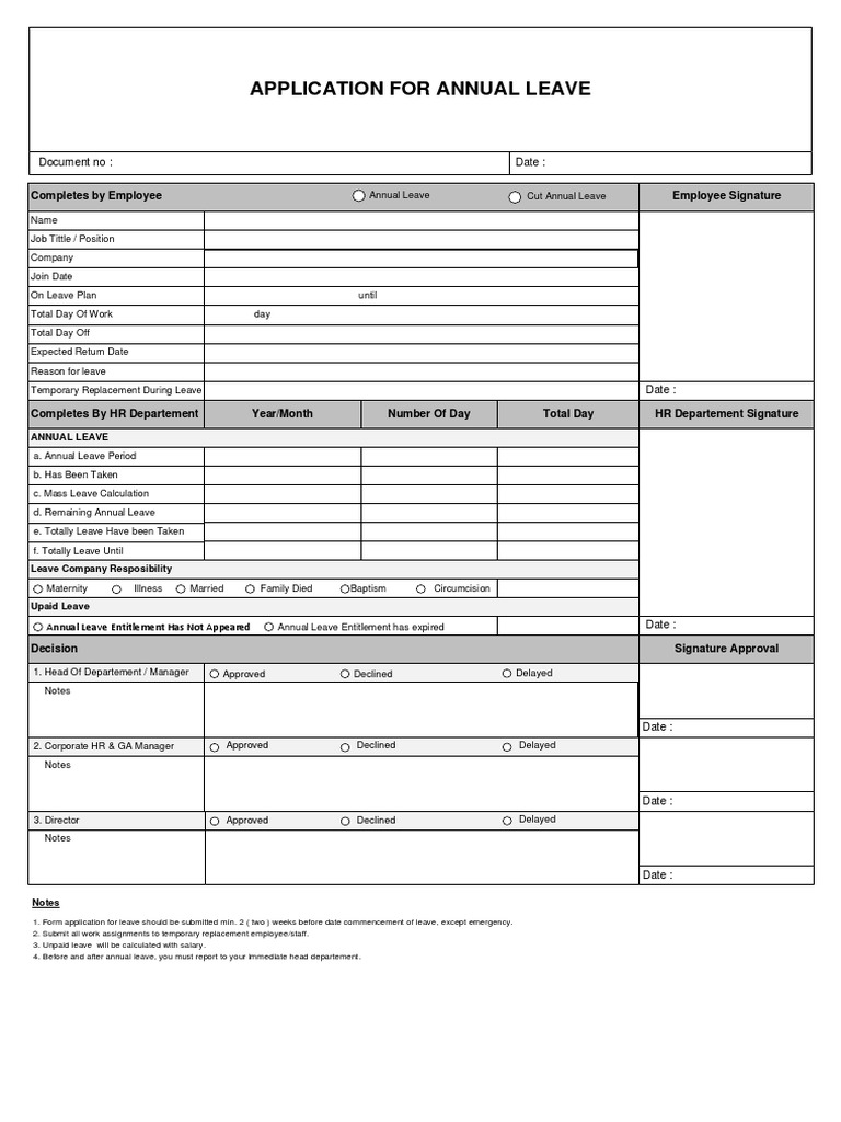 Annual Leave Form Group PDF Labor Government