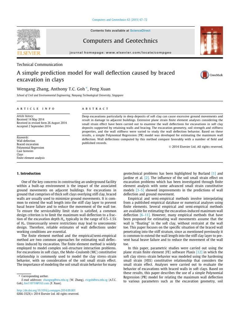 Simplified Model for Wall Deflection | PDF | Geotechnical Engineering ...