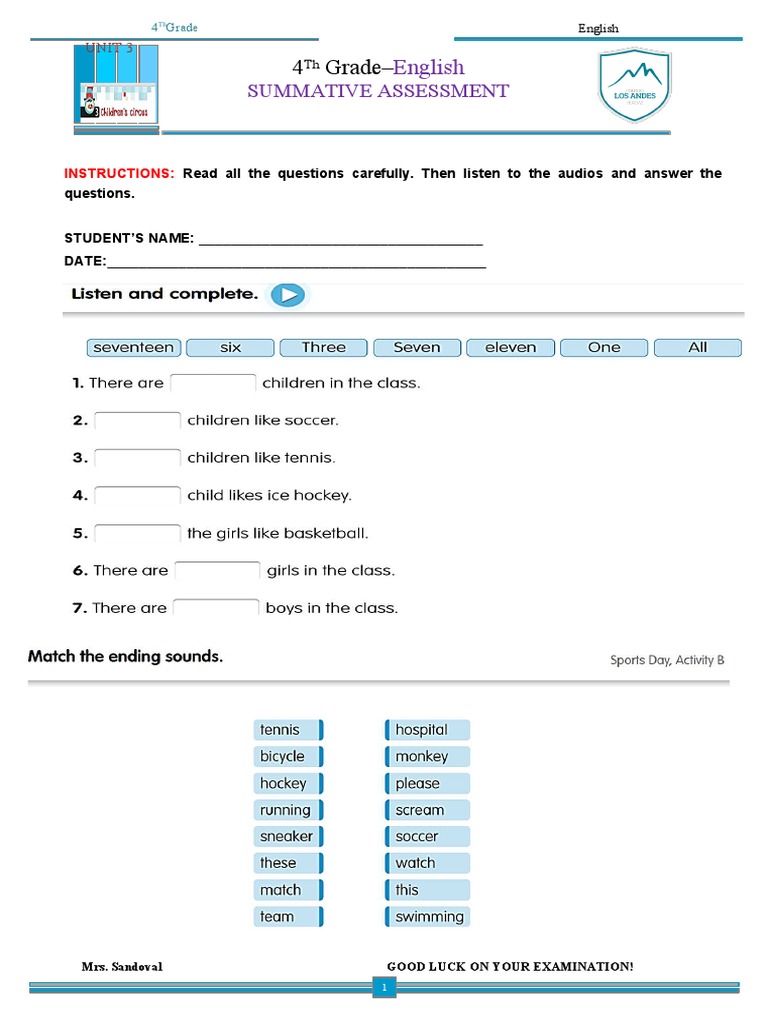 Test Unit4 4to Pdf Foreign Language Studies