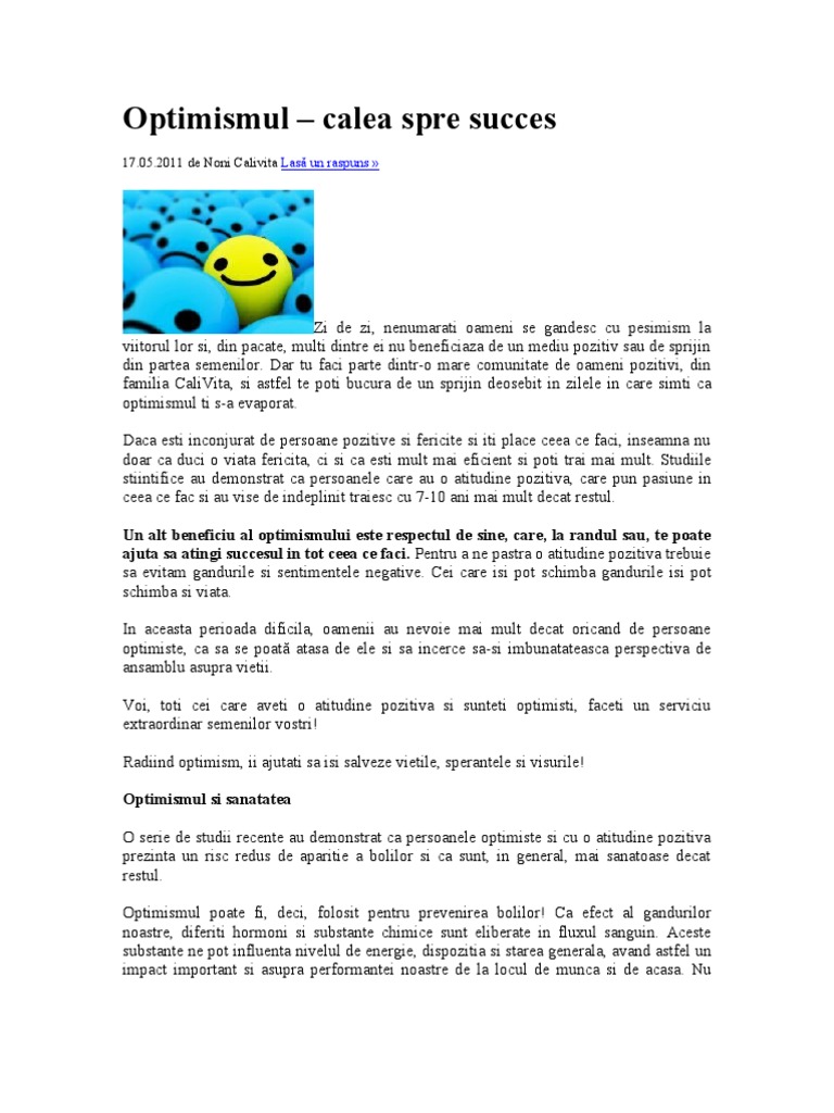 Optimismul | PDF