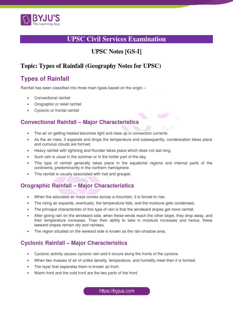 Types and Characteristics of Rainfall | PDF | Rain | Precipitation