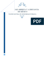 Universidad Abierta Y A Distancia de México: Icenciatura EN Seguridad Publica