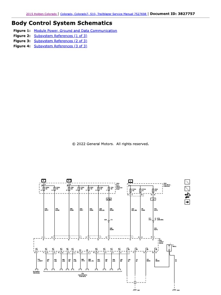 2015 Holden Colorado [RG] Body Control System Schematics PDF
