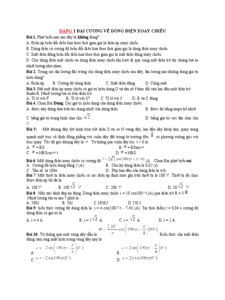 điện xoay chiều | PDF