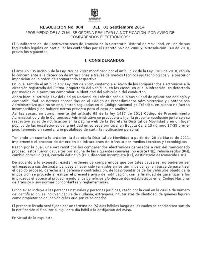 Resolucin Aviso 004 22391 | PDF