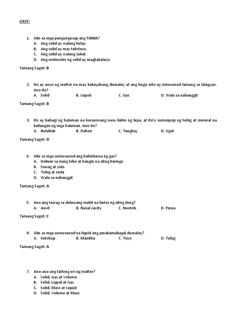 Science 3 quiz bee questions pdf