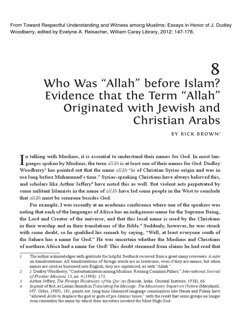 Allah's Pre-Islamic Origins Explained | PDF | Allah | Arabs
