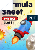 Updated Class 11 Physics Formula Sheet