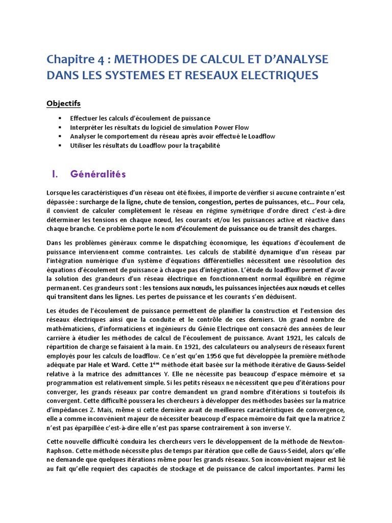 Chapitre 4 Méthodes de Calculs Et D'analyse | PDF | Transformateur ...