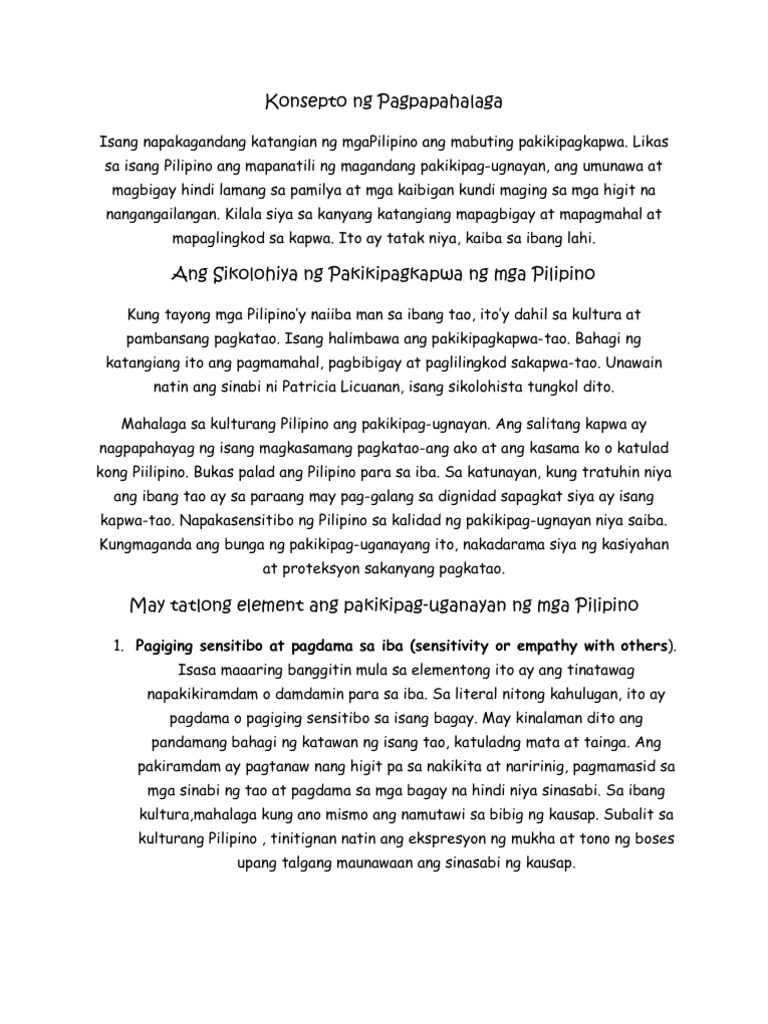Pakikipagkapwa ng mga Pilipino