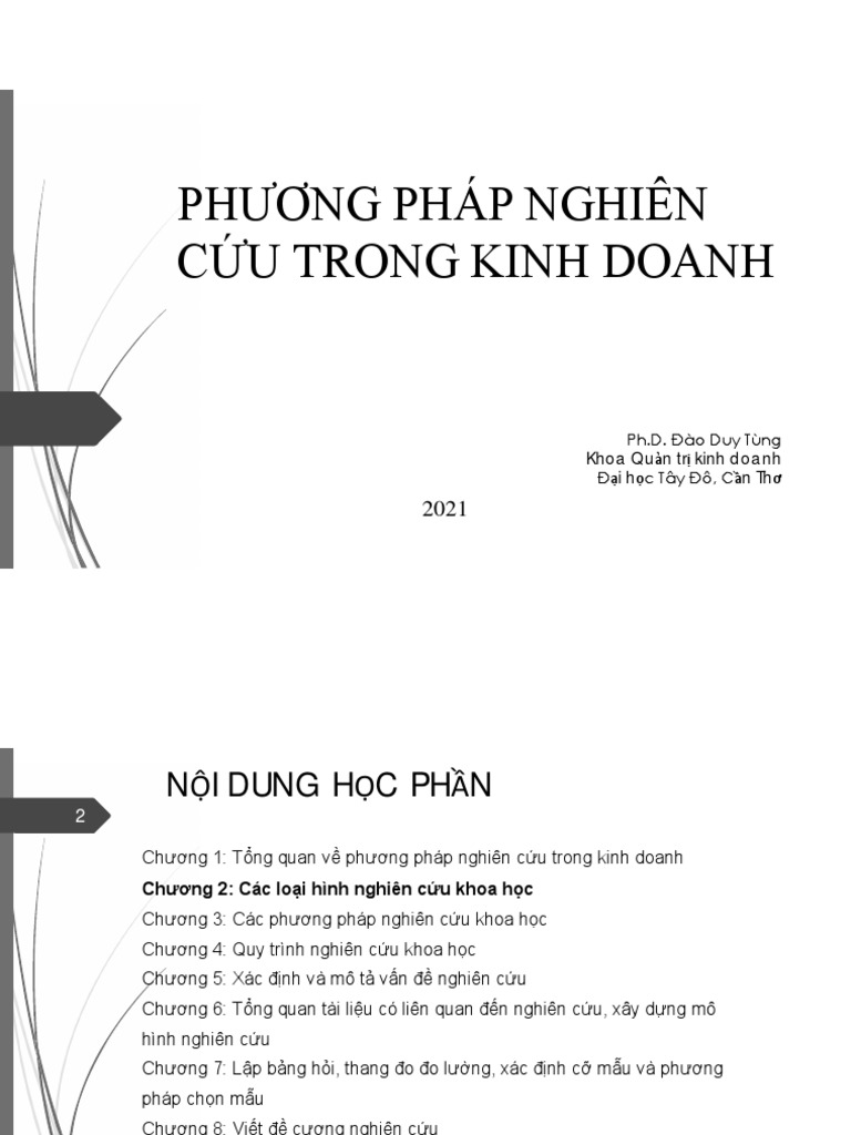 Chapter 2 C c Lo i H nh Nghi n C u Khoa H c Types Of Scientific