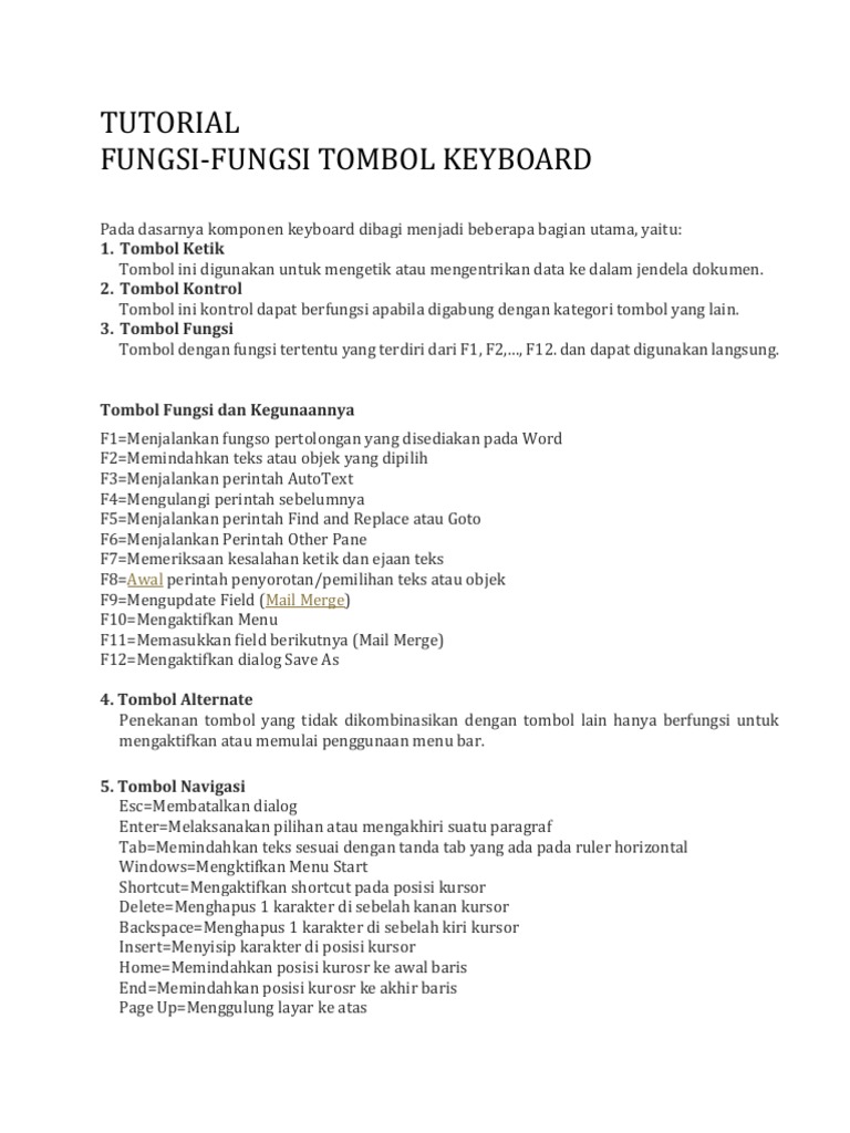 Fungsi Keyboard | PDF