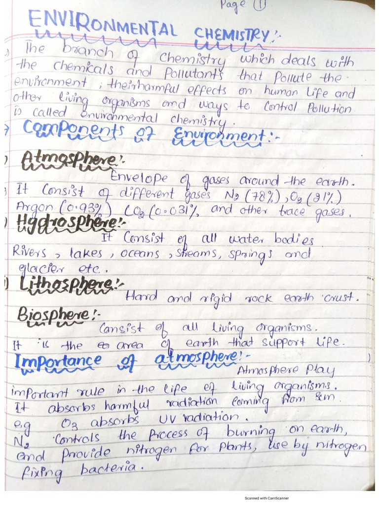 1 Environmental Chemistry Notes | PDF