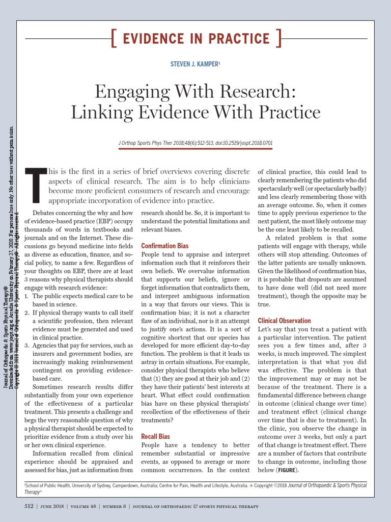 Engaging With Research Linking Evidence With Practice | PDF | Physical ...
