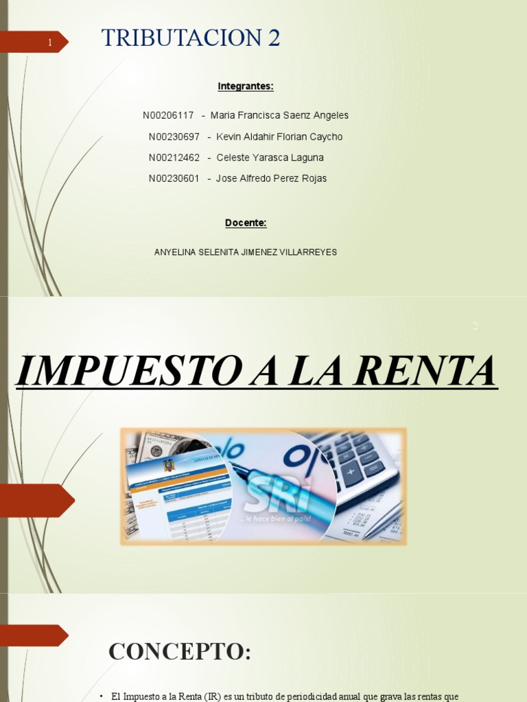 Impuesto a la Renta: Conceptos y Categorización | PDF | Impuesto sobre ...