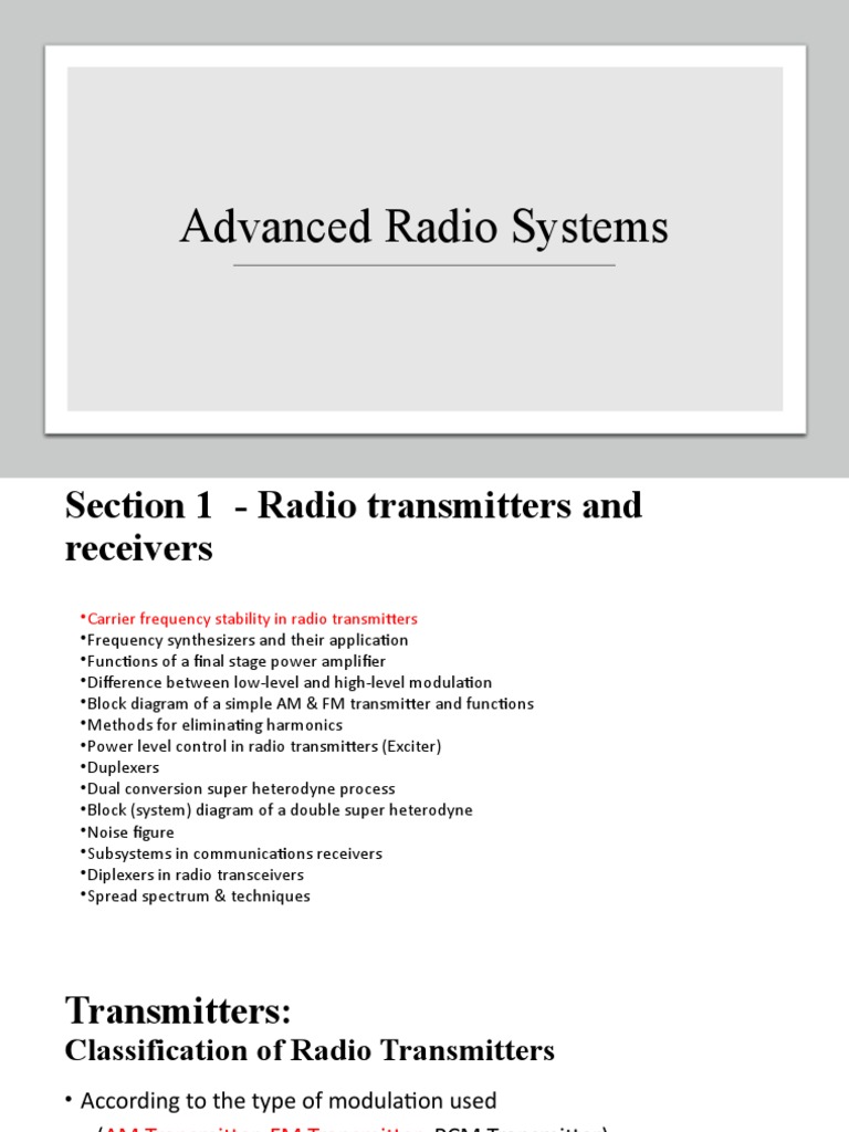 Lecture 2 - Frequency Stability | PDF | Transmitter | Radio