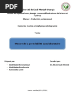 éxposé(mesure de K en labo) pétrophysique