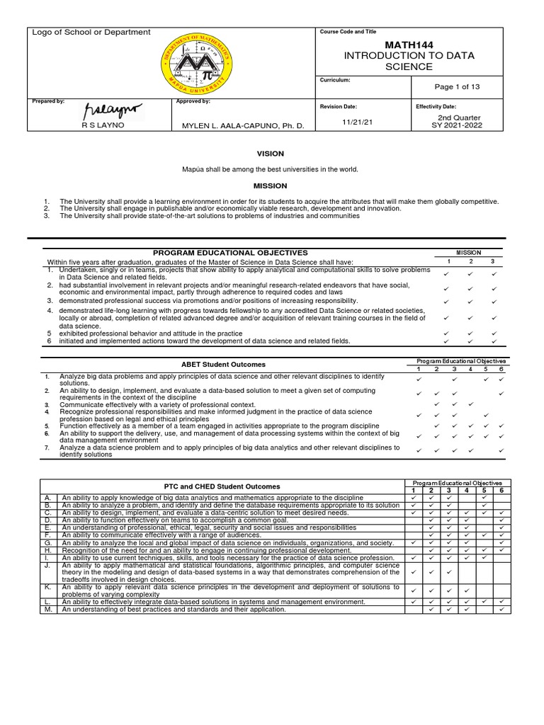 Introduction to Data Science Course | PDF | Statistics | Regression ...