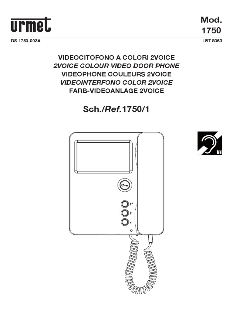 Urmet Menu 17501 | PDF