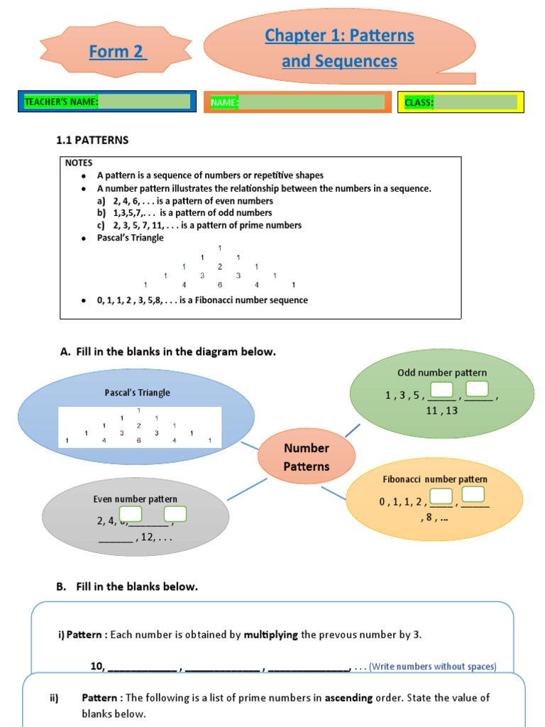 Chapter 1 Patterns and Sequences | PDF