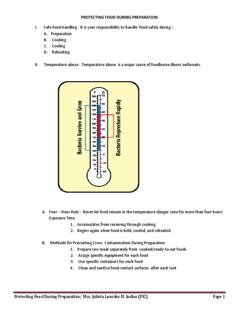 Safe Food Handling Steps Pdf