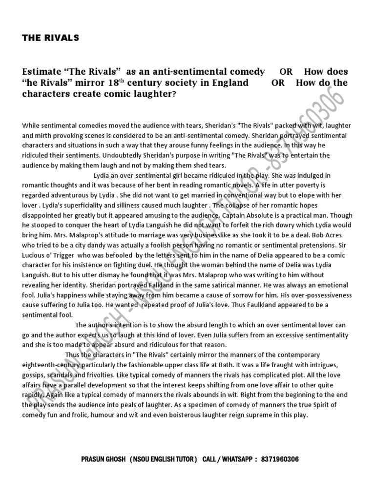 The Rivals | PDF | Entertainment