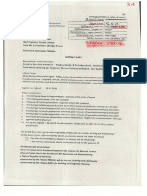 GERMAN Embassy Contract, PDF, Prices