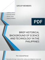 Brief Historical Background of Science and Technology in