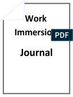 Journal About Work-Immersion