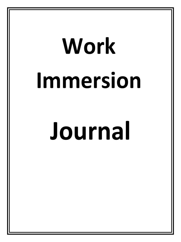 Journal About WorkImmersion PDF