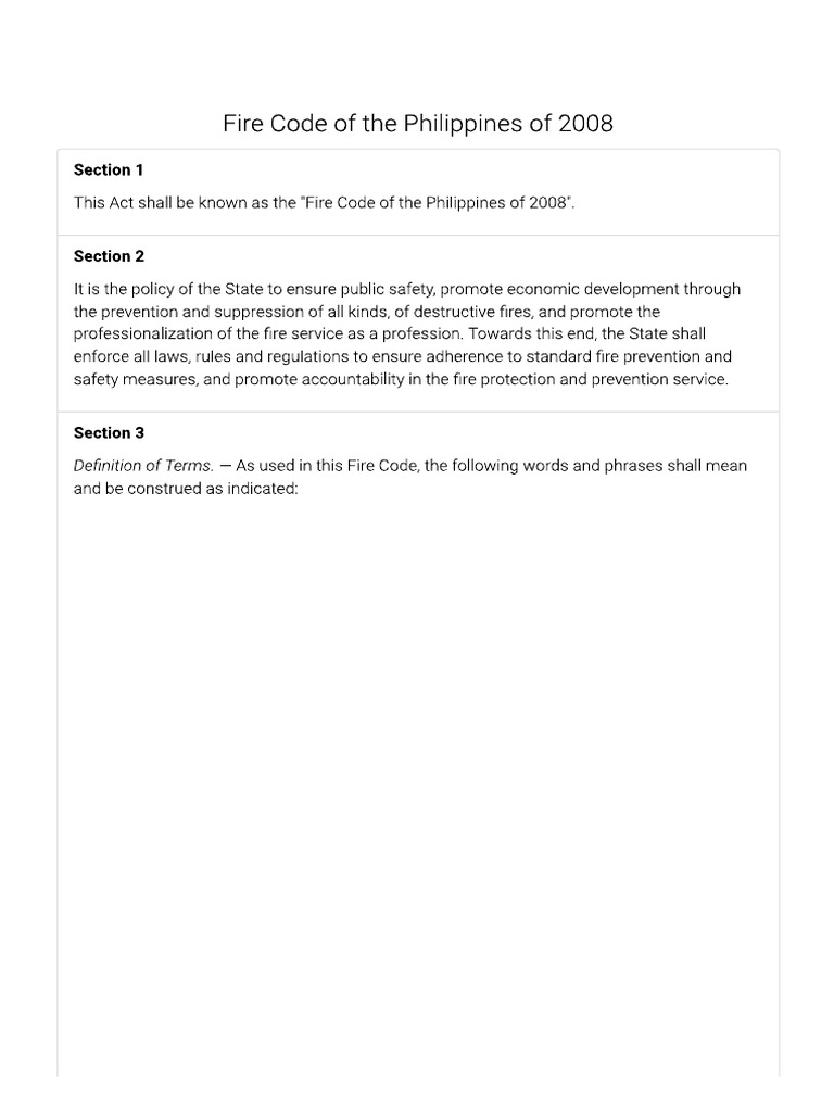 Fire Code of The Philippines 2008 | PDF