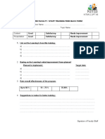 Discard Record Faculty Staff Training Feed Back Form