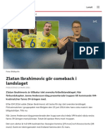 Zlatan Ibrahimovic Gör Comeback I Landslaget - SVT Nyheter