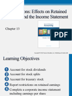 Chapter 13-Corporations Effects On Retained Earnings and The Income Statement