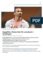 Uppgifter: Zlatan Klar För Comeback I Landslaget - SVT Sport